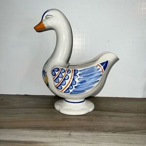 Elizabeth Arden Roma Al Fresco Amore Duck Japan Vase Planter Crystals Blue White